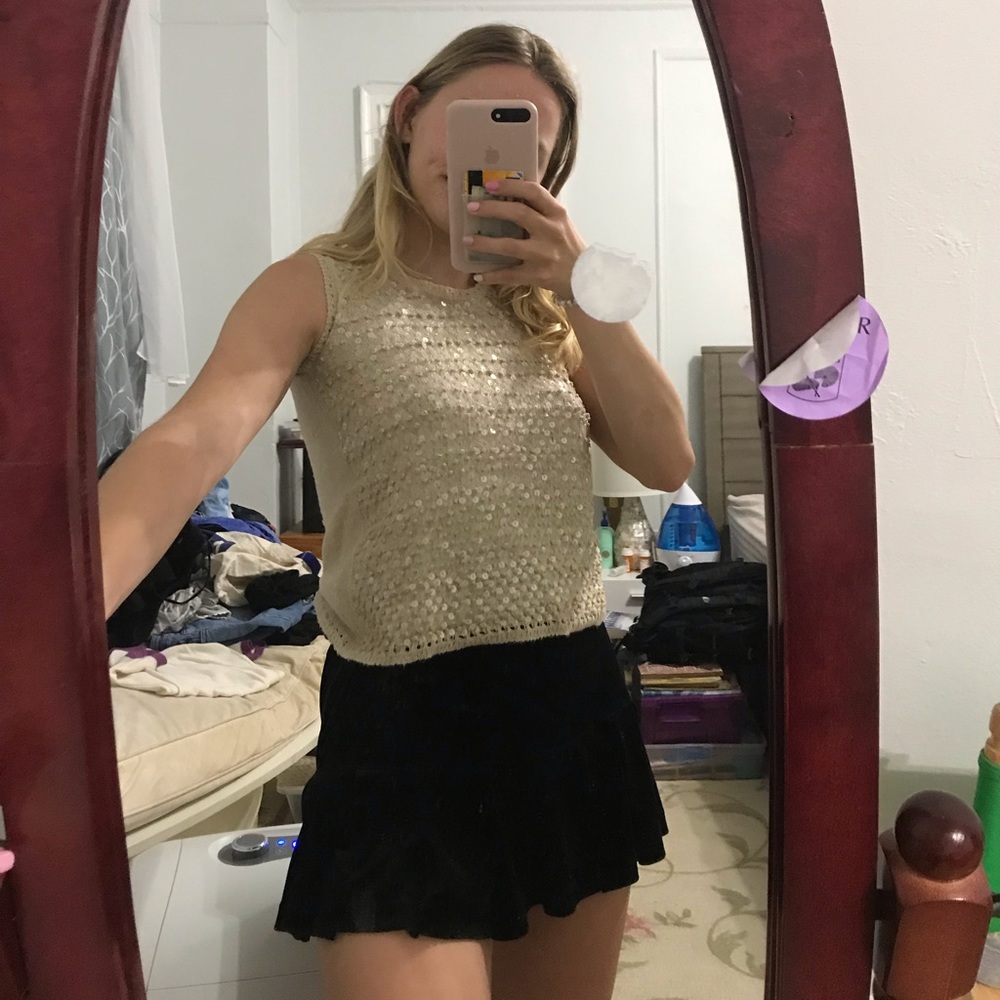 SEQUINED SHINY TANK/TEE/TOP